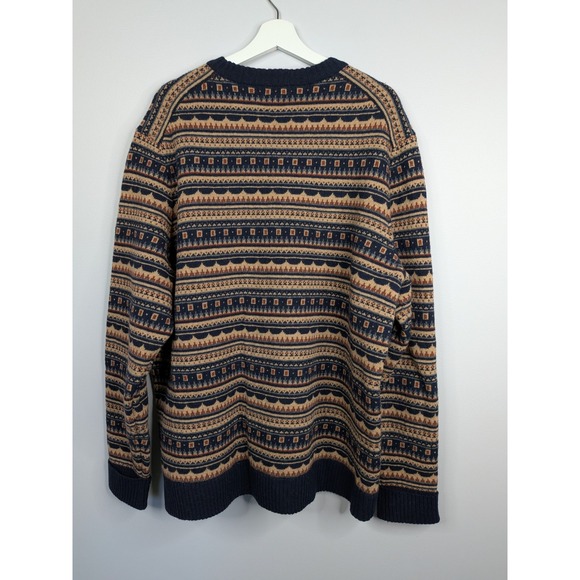 Patagonia Other - Patagonia Sweater Mens XXL Navy Blue Crewneck Fair Isle Recycled Wool Crewneck